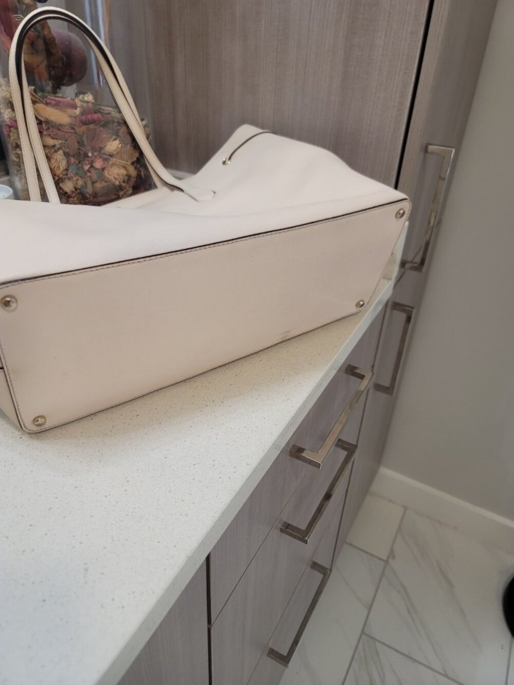 Kate Spade Ari Laurel Way Pink Saffiano Leather LG Tote EUC, $379 White - Picture 5 of 12